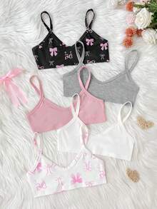 SHEIN 少女可愛簡約豹紋與愛心圖案親膚柔軟內褲5件組，情人節，四季適用 - 彩色 - 查看 5