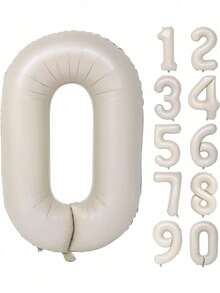 POKOJA LAND Cream White Number Helium Foil Balloons, Birthday Party Decorations, Christmas - Cream White 32in - View 15