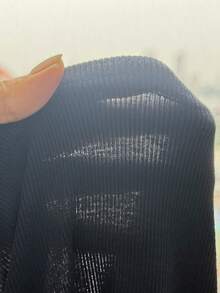 SHEIN 青少年女孩休閒時尚對比飾邊長袖修身T恤，秋冬/春季 - 藏蓝色 - 查看 6