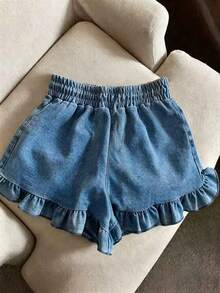 Resyla Women's Casual Ruffle Drawstring Shorts, Versatile Bottom Wear - Multicolor - View 2