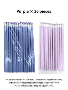 30pcs Assorted Macaron Color Wooden Pencils With Erasers For Writing & Arts Back To School - Multicolor - View 9
