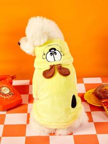 GARFIELD | PETSIN 1 Piece Of Cat And Dog Universal Clothing, Cute Yellow Cartoon Plush Cosplay, Suitable For Small Dogs, Warm Hooded Sweatshirt, Comfortable Style - Yellow - View 10