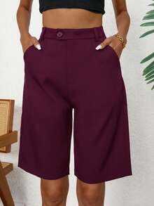 Aveloria Modichic Slant Pocket Bermuda Suit Shorts  - Red - View 3