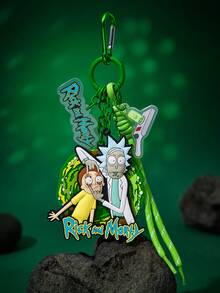 Rick and Morty X POKOJA LAND 卡通動畫圖案金屬鑰匙圈吊飾，精緻可愛。適用於包包、車鑰匙、情侶吊飾、書包、生日禮品、背包、衣物吊飾、創意包掛飾。時尚百搭配件，也是送給親友和同學在派對、聚會和生日時的有趣小禮物 - 彩色 - 查看 12