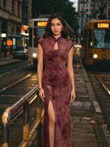 EastFlair Women Long Dresses Dinner Old Rose - Purple - View 4