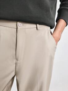 Merionis Men's Anti-Wrinkle And Easy To Care For Fashion Versatile Casual Commute Airport Graduation Office Work Solid Color Suit Pants Teachers' Day Khaki - Apricot - View 6