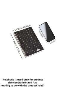 Cuaderno de papel de liberación con lunares de bloques de color de doble cara, material de diario retro simple de alta estética, cuaderno de espiral para notas de estudiantes - Multicolor - Ver 3