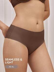 Bralution 1pc Nude Seamless High Waist Comfortable Minimalist Daily Seamless Panties (1pc/Pack) - Coffee Brown - View 7