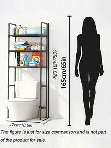 1Pc 3-Tier Freestanding Bathroom Storage Shelf, No Drill Washing Machine Top Organizer, Multi-Layer Household Space Saving Storage Rack - Multicolor - View 4