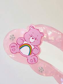 SHEIN X Care Bears 可愛雙面3D熊造型髮夾，適合女性 - 彩色 - 查看 4
