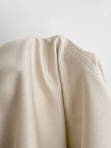 Elamini Women's American Style Double-Breasted Elegant Versatile Long Sleeve Jacket Night Out Beige Autumn - Apricot - View 8