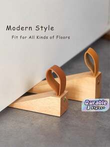 1pc/2pcs Nordic Solid Wood Door Stopper With Heightened Design For Bedrooms, A Movable Top Door That Prevents Doors From Slamming, Made Of Wood And Featuring Anti-Collision And Anti-Slamming Functions For Doors And Windows - one size fits all - View 1