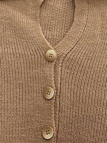 SHEIN Vintage New Year Party Wedding Social Night Out Baby Shower Elegant Formal Chic Button Up Light Brown Maroon Women Fall Winter Slim Long Sweater Dress - Khaki - View 6