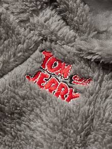TOM & JERRY X PETSIN 1件刺繡3D耳朵造型可愛雙面絨毛連帽狗子連帽衫，保暖舒適，適合室內溫馨依偎或寒冷戶外晚間散步 - 灰色 - 查看 8