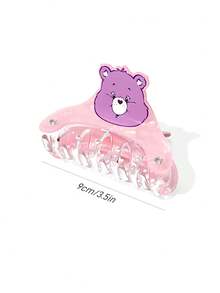 SHEIN X Care Bears 可愛雙面3D熊造型髮夾，適合女性 - 紫色 - 查看 5