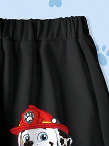 SHEIN | PAW Patrol 2件組小男孩配色拼接卡通印花圓領短袖T恤與短褲套裝 - 白色 - 查看 5