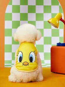 LOONEY TUNES X PETSIN 1pc Cartoon Cute Little Yellow Bird Print Yellow Pet Top, Elastic Comfortable Fit, Breathable Polyester Fabric, Anti-Flea, Less Shedding, Heat-Resistant, Universal For Cats And Dogs, Suitable For Indoor And Outdoor Use - Yellow - View 7