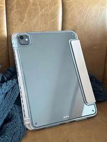 A Beautiful Pure Pink Acrylic Transparent Crystal Back Panel Drop-Proof Protective Case That Supports Sleep/Wake Mode And Is Compatible With IPad. - Pink - View 3