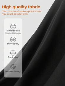 Slayform Slayform Solid Color High Waist Seamless Athletic Shorts - Black - View 5