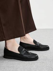 CUCCOO BIZCHIC 女款拼接流蘇時尚休閒日常穿著一腳式平底鞋 春季鞋 春假 復活節 聖誕節 春季鞋 - 黑色 - 查看 3