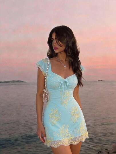 shein blue mini dress Dresses | Short Length Dresses party outfit