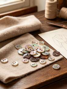 50/100/200 Pieces Gold Lip Abalone Shell Buttons, 2-Hole Natural Shell Buttons, High-End Shirt Sweater Cardigan Buttons, Wholesale In Stock - multicolor - View 4