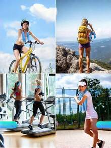 2Pcs Cooling Towels For Neck & Face, Soft Breathable Microfiber Sweat Absorbent Towels, Ideal For Yoga, Running, Gym, Workout, Camping And All Sports Activities - Multicolor - View 4