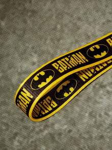 Batman X PETSIN Collaboration 1 Set Yellow Black Contrast Color Cartoon Print Pet Collar And Leash, Buckle Design, Breathable And Comfortable, Cool And Eye-Catching Color Matching. - Black - View 8