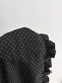 Elamini Women's Polka Dot Patchwork Tie Bow Dress, Sweet Y2K Style - Black - View 4