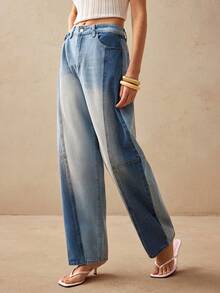 Willow Rêve Women's Fashion Versatile Button Pocket Denim Jeans Streetwear Y2k Summer Teacher Pants Everyday Going Out Light Blue - Blue - View 4