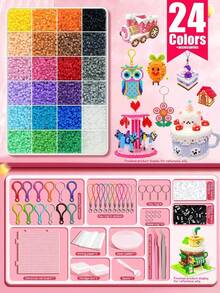 24/48/72/96-Kit Manik-Manik Fuse 3D DIY dengan Kotak Penyimpanan, Manik-Manik Warna Cerah untuk Kerajinan Anak-Anak, Set Manik-Manik Perler Kreatif untuk Membuat Model 3D, Mainan Edukatif Menyenangkan sebagai Hadiah untuk Anak Laki-Laki dan Perempuan Usia 6+. - Beraneka warna - View 13