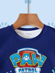 SHEIN | PAW Patrol 小男孩卡通印花圓領短袖休閒T恤 - 白色 - 查看 3