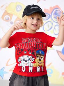 SHEIN | PAW Patrol Young Boys Minimalist Print Round Neck Short Sleeve T-Shirt - Yellow - View 5