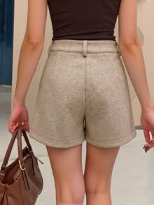 EMERY ROSE Shorts casuales versátiles para el verano y el trayecto diario - Camel - Ver 2