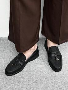 CUCCOO BIZCHIC 女款拼接流蘇時尚休閒日常穿著一腳式平底鞋 春季鞋 春假 復活節 聖誕節 春季鞋 - 黑色 - 查看 4