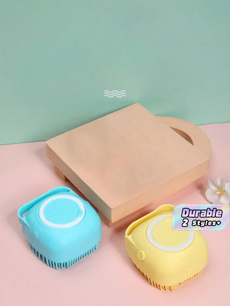 2-In-1 Pet Massage Bath Brush With Built-In Shampoo Dispenser, Detachable Ergonomic Silicone Grooming Comb, Wet Dry Dual Use Hair Remover For Dogs Cats - View 1