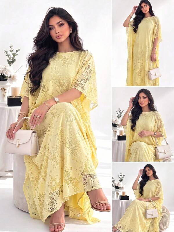 Yasmyna Spring/Summer Elegant Elegant Gentle Versatile Waist-Cinching Date Slimming Batwing Sleeve Women's Dress