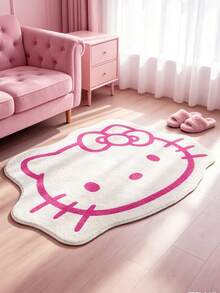 HELLO KITTY AND FRIENDS | SHEIN 1件裝 LOGO 裝飾地毯－長毛絨 - 彩色 - 查看 2