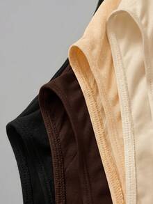 SHEIN BASICS 女款純色圓領短袖休閒T恤連身衣 - 彩色 - 查看 4