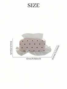 Joivida 1 Polka Dot Ruffle Satin Tissue Cover Rectangular Tissue Box Sleeve Tabletop Decor Modern Aesthetic Minimalist Bedroom Shelf Decor Entryway Mantel Decor For Apartment Vanity Artistic Home Accent - default - View 6