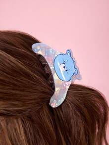 SHEIN X Care Bears 可愛雙面3D熊造型髮夾，適合女性 - 彩色 - 查看 2