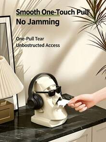 1PC Creative Vintage Stone Statue Tissue Box, Multi-Purpose Desktop Headphone & Glasses Stand, Unique Home Decor For Living Room & Bedroom, Perfect Christmas Gift & Holiday Ornament - Multicolor - View 7
