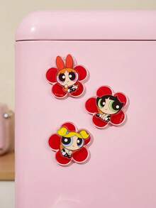 THE POWERPUFF GIRLS X Joivida 1/3 buah Magnet Kulkas Bentuk Hewan Kartun Lucu, Desain Karakter Imut dan Klasik, Daya Magnet Kuat, Dekorasi Dapur Rumah yang Menggemaskan, Suvenir Pesta Sekolah, Perlengkapan Kerajinan DIY, Hadiah Kecil yang Menyenangkan untuk Para Penggemar - Satu-Ukuran - View 4