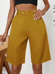 Aveloria Modichic Bermudas con bolsillos inclinados - Amarillo - Ver 6