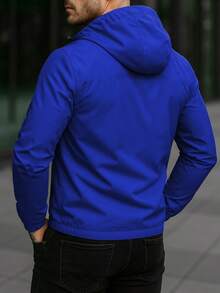 Windbreakers Light Sports Equipment Daily Use Travel Adjustable Hood Full Closure Functional Pockets Spring Summer - Blue - View 4