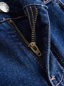 Mean Girls | SHEIN Celana Jeans Flare dengan Tali Silang untuk Wanita - Biru - View 5