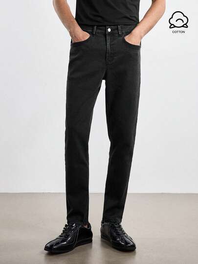 Merionis Men's Straight Leg Casual Commute Denim Jeans With Pockets