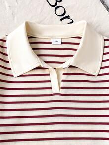 Girls' White Long Sleeve Polo Top And Long Pants Set, Fall Outfits, Fall Tops, Suitable For Autumn/Winter Wear - Apricot - View 7