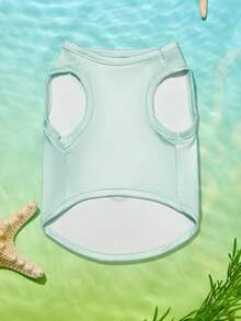 SpongeBob SquarePants | PETSIN 1件可愛大鼻子大眼睛印花薄荷綠寵物背心，溫和透氣親膚，適合室內放鬆或在社區隨意散步 - 淺薄荷綠 - 查看 3