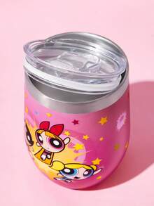 THE POWERPUFF GIRLS X SHEIN 360ml/12oz 不鏽鋼防漏蓋隨行杯，適用熱飲/冷飲，適配大多數杯架，送禮首選 - 粉色 - 查看 4